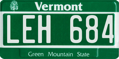 VT license plate LEH684