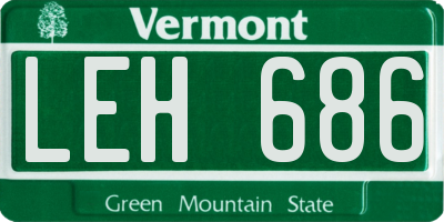 VT license plate LEH686