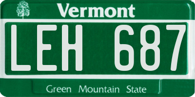 VT license plate LEH687