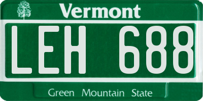 VT license plate LEH688