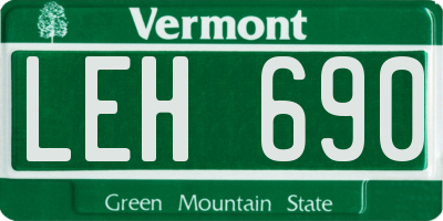 VT license plate LEH690