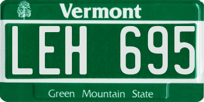 VT license plate LEH695