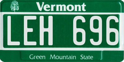 VT license plate LEH696