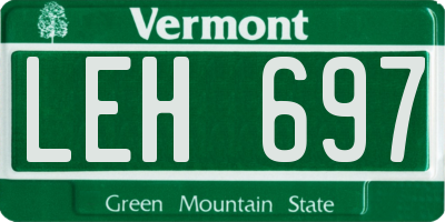 VT license plate LEH697