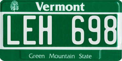 VT license plate LEH698