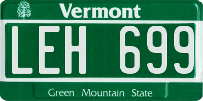 VT license plate LEH699