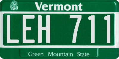 VT license plate LEH711