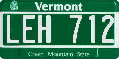 VT license plate LEH712
