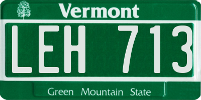 VT license plate LEH713