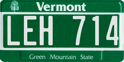 VT license plate LEH714