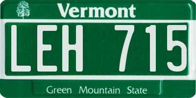 VT license plate LEH715