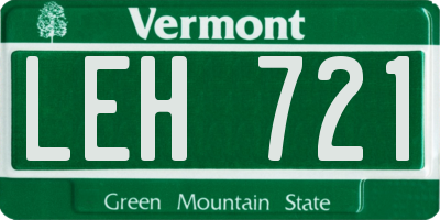 VT license plate LEH721