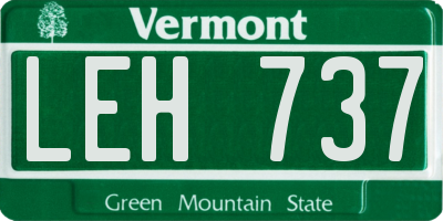 VT license plate LEH737