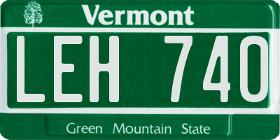VT license plate LEH740