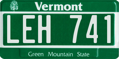 VT license plate LEH741