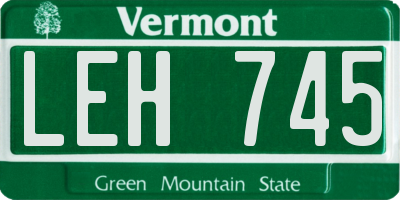 VT license plate LEH745
