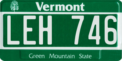 VT license plate LEH746