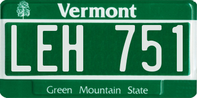 VT license plate LEH751