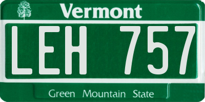 VT license plate LEH757