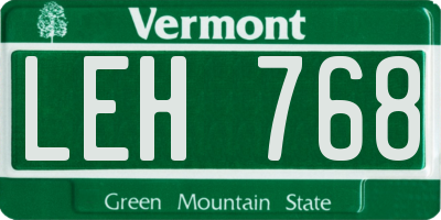 VT license plate LEH768