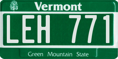 VT license plate LEH771