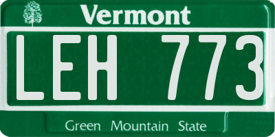VT license plate LEH773