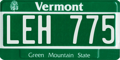 VT license plate LEH775