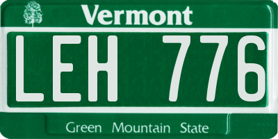 VT license plate LEH776