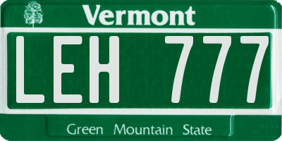 VT license plate LEH777