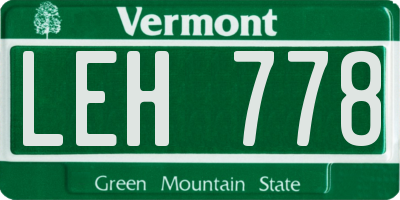 VT license plate LEH778