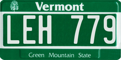 VT license plate LEH779