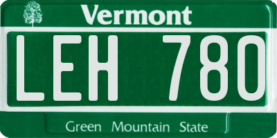 VT license plate LEH780