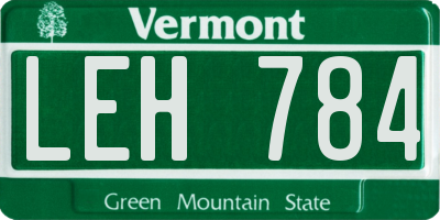 VT license plate LEH784
