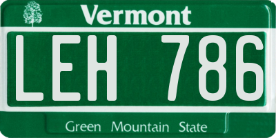VT license plate LEH786