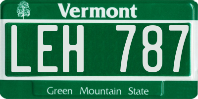 VT license plate LEH787