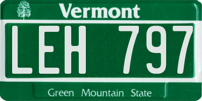 VT license plate LEH797