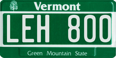VT license plate LEH800
