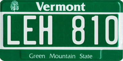 VT license plate LEH810