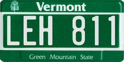 VT license plate LEH811