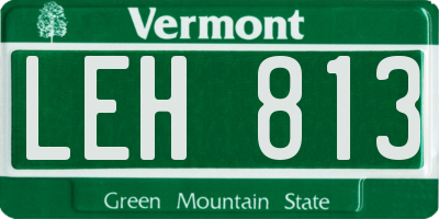 VT license plate LEH813