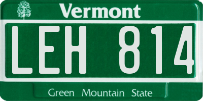 VT license plate LEH814