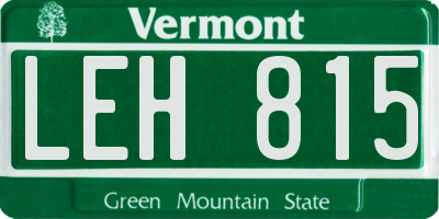 VT license plate LEH815