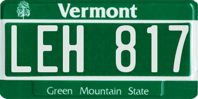 VT license plate LEH817