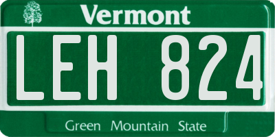 VT license plate LEH824