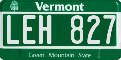 VT license plate LEH827