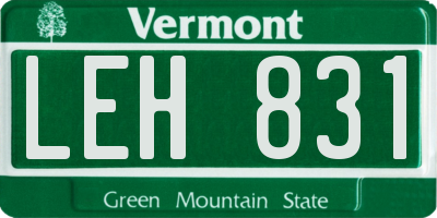 VT license plate LEH831