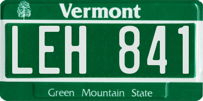 VT license plate LEH841