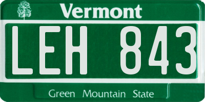 VT license plate LEH843