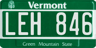 VT license plate LEH846