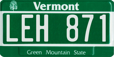 VT license plate LEH871